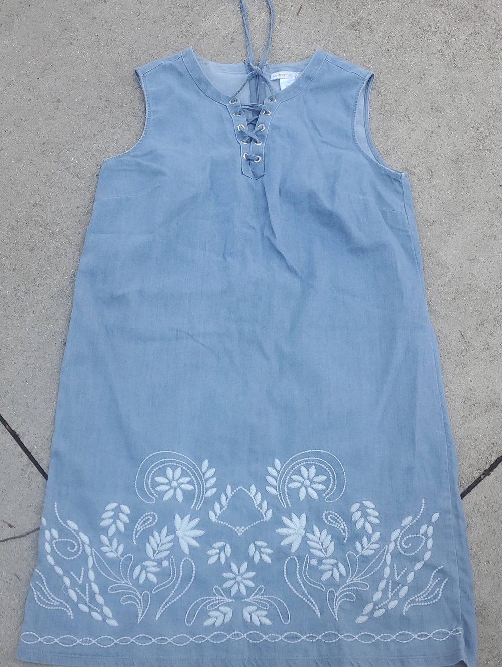 Westport Blue Embroidered Sleeveless Dress